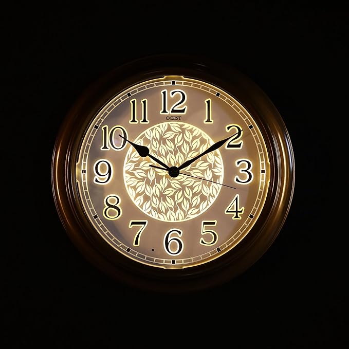 OCEST 15 Inch Indoor Outdoor Clock Waterproof, Silent Metal Large Outdoor Clock Glow in The Dark, Battery Operated Decor for Garden Pool Patio Porch