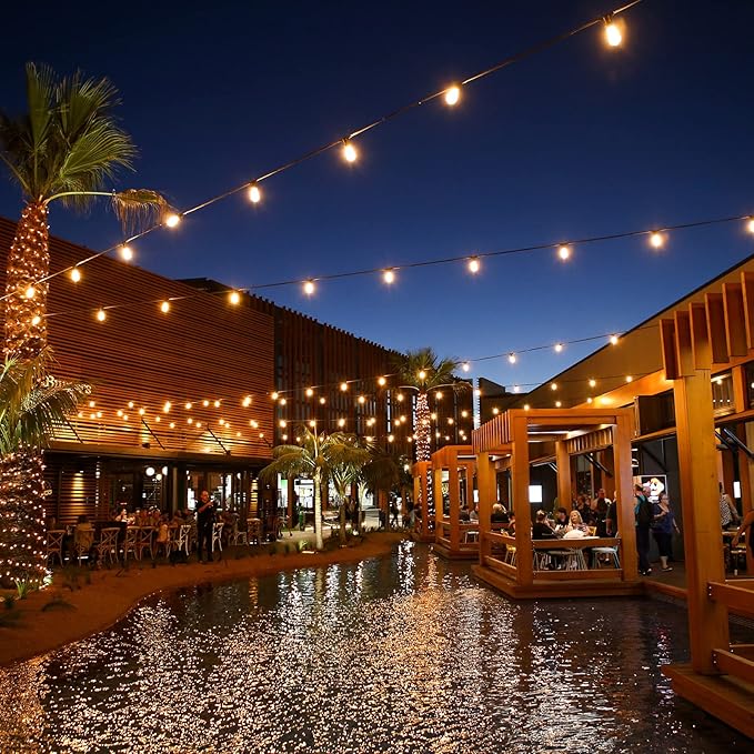 30 Pack S14 Edison Light Bulbs, Shatterproof LED Replacement Bulbs for String Lights, Patio Low Wattage LED Filament Clear Bulb, E26 Medium Base, Warm White 2200K, Non-Dimmable