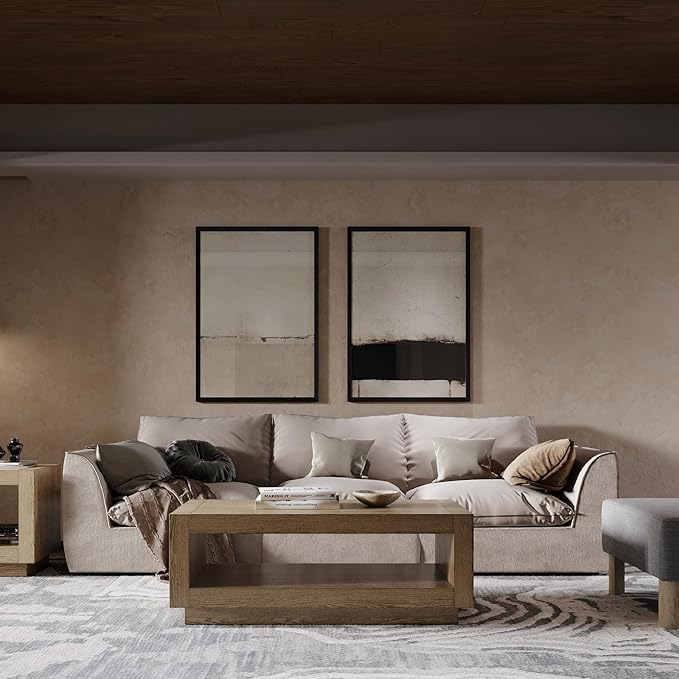 Maven Lane Artemis Coffee Table – 18 Inch Rectangle Table with Storage – Grey Solid Wood – Ideal for Living Room and Lounge