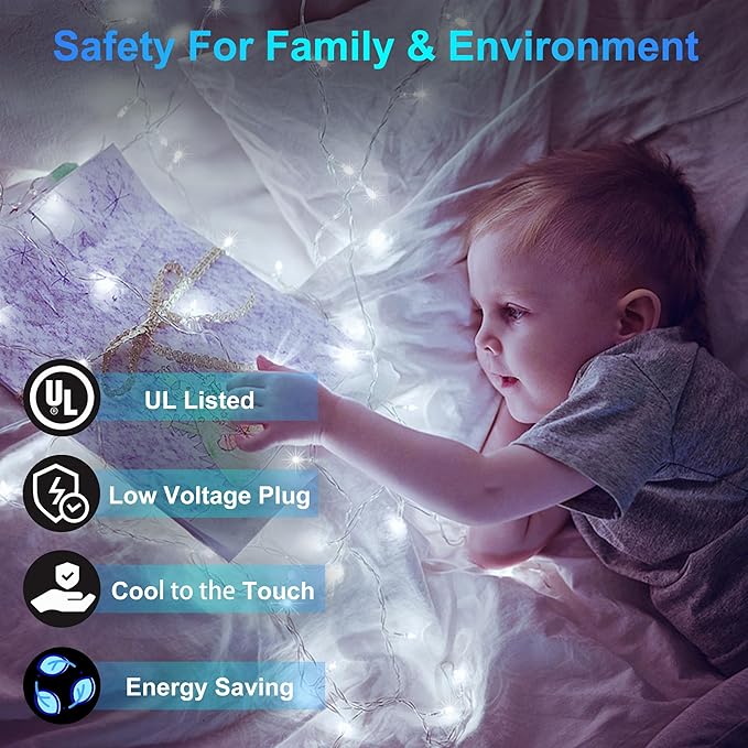 470FT 1500 LED Christmas Lights, 12 Modes Cool White Outdoor String Lights with Timer & Dimmable, Waterproof Green Wire Christmas String Lights for Indoor Xams Tree Patio Fence Party Decorations