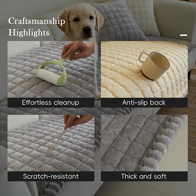 Couch Covers for 3 Cushion Couch Sofa Pet Friendly,Non-Slip Sofa Cover Washable