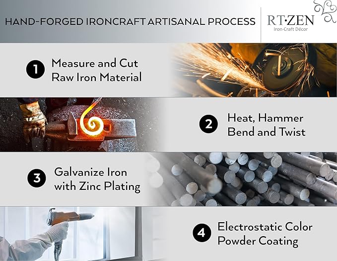 RTZEN Farmhouse Small Key Holder for Wall - Handcrafted Swirl Decorative 5 Key Hooks for Home Entryway - Wrought Iron Wall Mount Rack Purse Coat and Leash Holder or Organizer (Vertical Black)