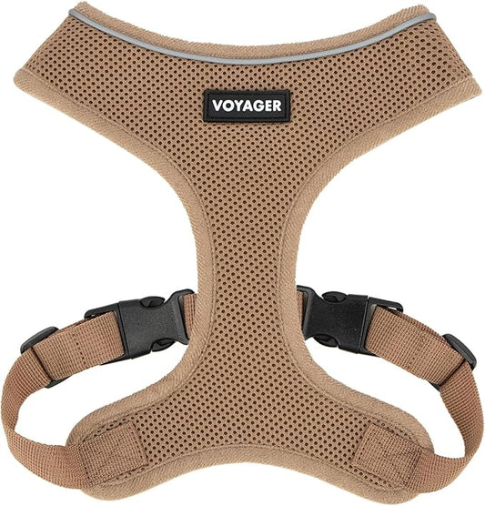 Best Pet Supplies Voyager Aerolite No Pull Mesh Dog Harness, Reflective Stitching, Breathable Harness, Adjustable for Walking, Training, Running, Heavy Duty and Durable, Beige, S