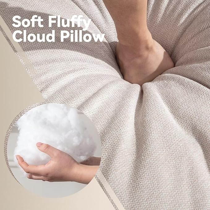 Cloud Couch Modular Sectional Sofa Modern Oversized Couches with Ottoman 7 Seater L-Shaped Sofas Comfy Couches for Living Room Spacious Space Apartment Lounge, Cream