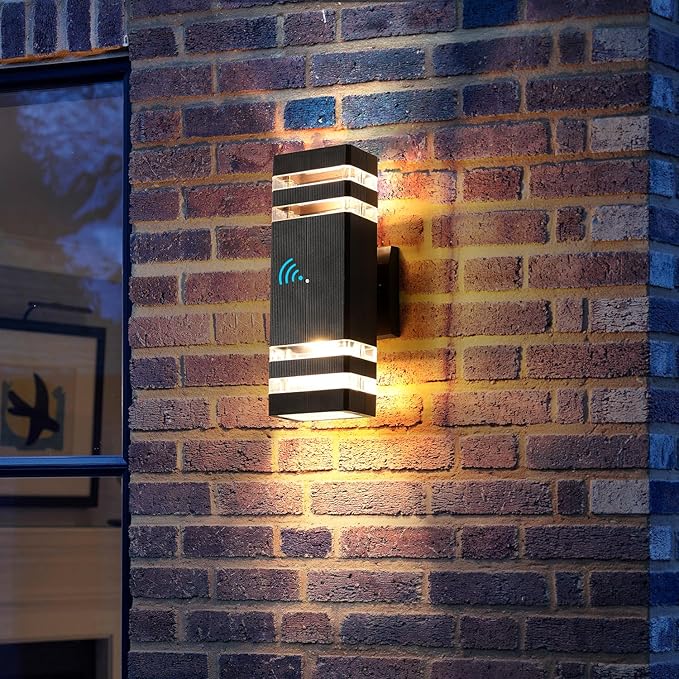 Dusk to Dawn Outdoor Wall Lights - Waterproof 2-Layer Design, Modern Aluminum Exterior Light Fixtures for House, Warm Whtie Up and Down Porch Lights, Ideal for Garage and Patio 1 Pack