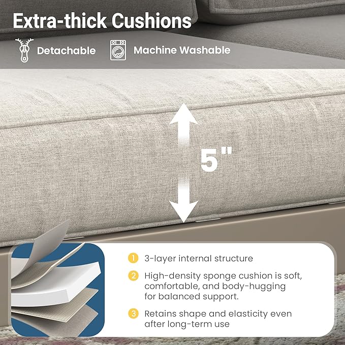 Wisteria Lane Patio Furniture Metal Loveseat, Metal Outdoor Chairs with Upgraded Cushions, All-Weather Outdoor 2 Seats Sofa Couch for Balcony, Garden, Deck, Backyard, Khaki