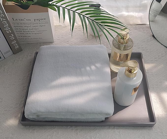 Gray Serving Tray (15 x 10.6 inch), Large Tray, Serving Accessory, Spa, Coffee, Drinks, Tea, Bar, Party, Seasoning, Perfume and Display Use.