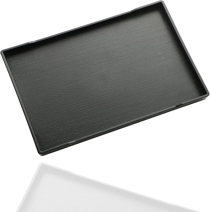 Small Black Mini Serving Tray (8.5 x 6.3 inch) for Serving Accessory, Spa, Coffee, Drinks, Wine, Tea, Bar, Party, Seasoning, Perfume or Display Use.