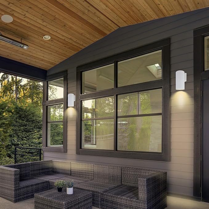 Outdoor Wall Lamp, Exterior Lighting Fixture - ETL Listed, Aluminum Waterproof Wall Mount Cylinder Design - Up/Down Light Fixture for Porch, Backyard or Patio