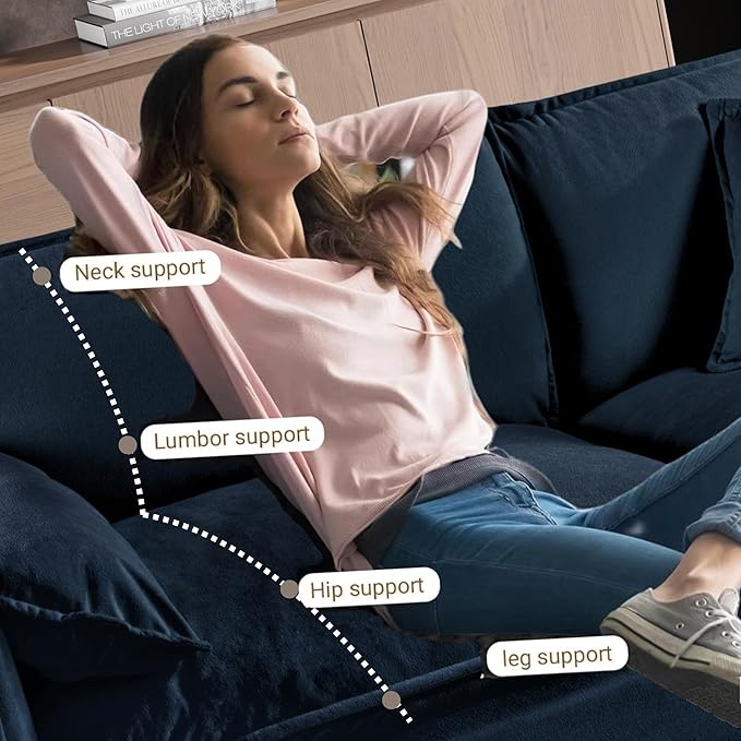 109.45" Modular Sectional Sofa,L Shaped Couch for Living Room,Modern Deep Seat Sofa 3 Seater Comfy Cloud Couchse Chenille Fabric with Throw Pillows & Movable Ottoman.