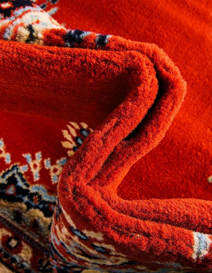 Unique Loom Reza Collection Traditional Persian Style Area Rug, 7 x 10 ft, Terracotta/Ivory