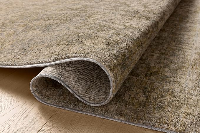 Loloi Magnolia Home by Joanna Gaines Junie Collection JUE-02 Moss/Natural 3'-11" x 5'-7", .38" Pile Height, Accent Rug