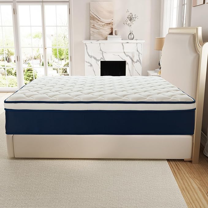 Queen Size 10 Inch Mattress in a Box - Gel Memory Foam & Pocket Springs, Medium Firm for Back Support, Fiberglass-Free, CertiPUR-US Certified, 60x80 Inches, 120-Night Trial (10 Inch, Queen Plush)