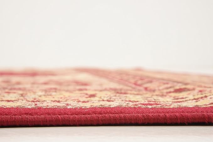 Unique Loom Reza Collection Traditional Persian Style Area Rug, 6 x 9 ft, Burgundy/Ivory
