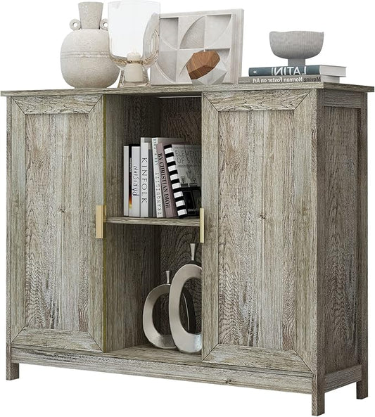 TaoHFE Farmhouse Buffet Cabinet,Entry Table Sideboard with Storage Cabinet,Farmhouse Credenza,Thin Cabinet for Hallway
