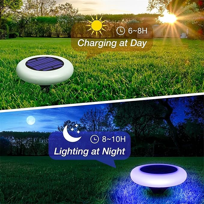 Colorful Pathway Solar Light (6 Lights) Decorative Weatherproof Auto On/Off Outdoor Lights - Decorate Your Garden, Landscape, Patio, Pool, Yard with Ultra-Bright LED Light