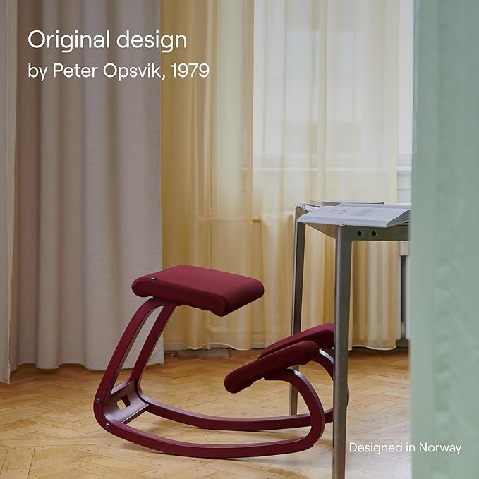 Varier Variable Monochrome Marine Ergonomic Office Kneeling Chair – Active Sitting, Rocking Seat for Home, Study & Posture Support – 10 Year Quality Guarantee