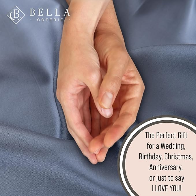 Bella Coterie Luxury Bamboo Viscose Cal King Size Sheet Set | 100% Organically Grown | Ultra Soft | Cooling for Hot Sleepers | 18" Deep Pocket [Slate Blue]