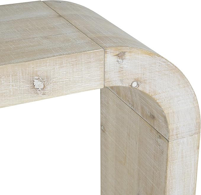 52" Curved Console Table for Entryway Modern Long and Narrow Foyer Table Behind Couch for Corridor Living Room Wood (Natural)