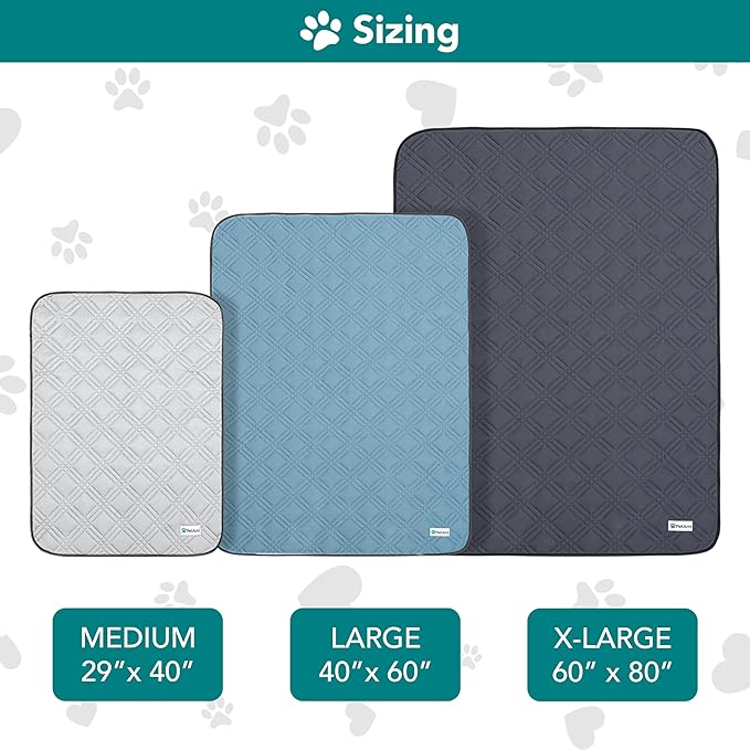 PetAmi Waterproof Cooling Mat for Dog, Premium Pet Cooling Blanket for Bed Crate, Anti Slip Indoor Dog Cool Pad for Sleeping, Q-MAX Large Sofa Couch Cover Mat for Cat, Grey, 60x80