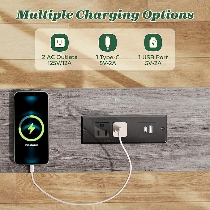 SUPERJARE 78.8 Inch Narrow Console Table with Outlet, Sofa Tables, Behind Couch Table, Long Entryway Tables with Charging Station, for Living Room, Charcoal Gray