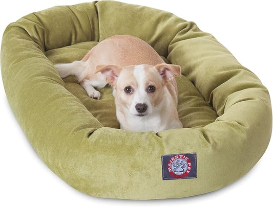 Majestic Pet Villa 32 Inch Shredded Memory Foam Dog Bed for Medium Sized Dogs 32x23x7 Inch–Orthopedic Dog Bed - Durable Pet Bed - Washable Medium Pet Bed with Head Support-Apple