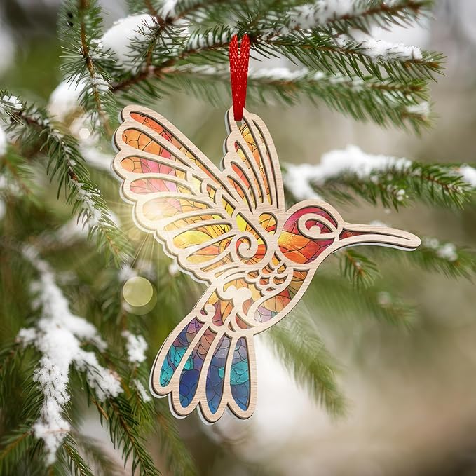 GEEMBI Christmas Hummingbird Gifts for Women Men - Hummingbird Suncatcher Christmas Ornaments 2025 - Inspirational Spiritual Religious Gift, Garden Gifts for Mom Grandma, Stocking Stuffers Ornaments