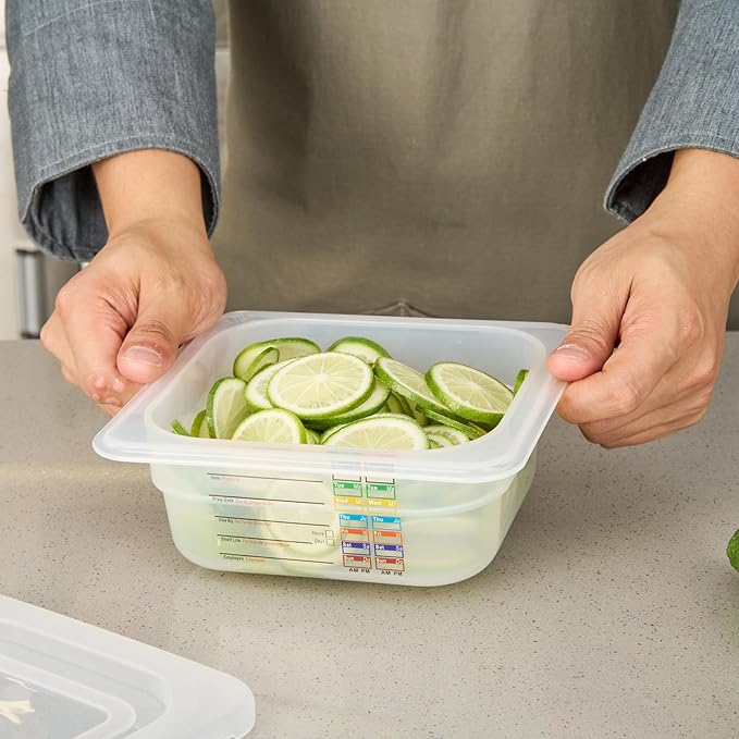 Restaurantware Food Storage Container 1 Pack of 6.8 x 6.2 x 2.5 Inches Plastic Stackable Storage Box White Reusable Label Container Dishwasher Safe For Restaurants And Kitchens