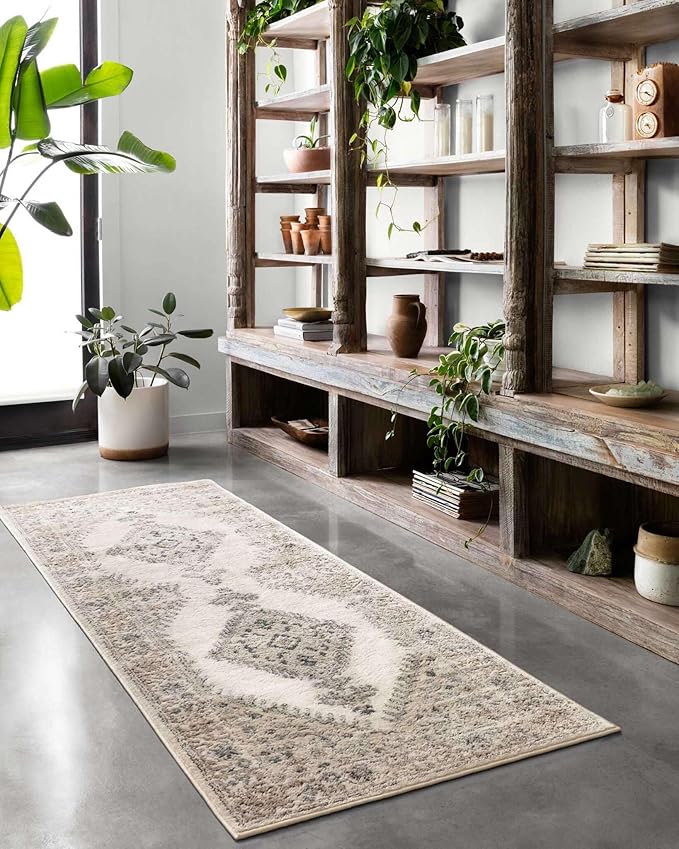 Loloi Teagan Collection TEA-02 Oatmeal/Ivory 11'-6" x 15' Area Rug, Large, Soft Neutral Rug, High-Traffic for Living Room, Bedroom, Home Office, Dining Area