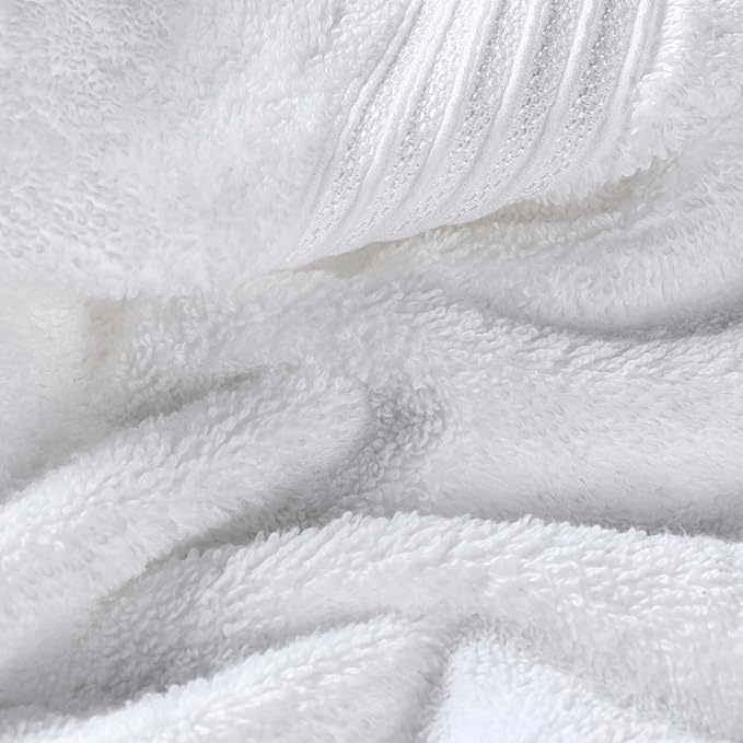 Superior Egyptian Cotton 6-Piece Towel Set, Bathroom Essentials, Towels For Bathroom, Apartment, Airbnb, Guest Bath, Face, Hand, Bath Towels, Washcloths, Absorbent, Fast Drying, White