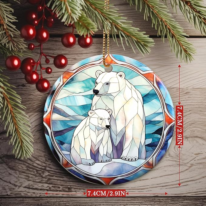 Christmas Ornament, Two Polar Bear Ornament, Christmas Decorations for Tree, Heirloom Keepsake, Gift Idea