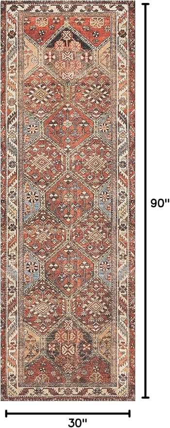 Loloi Loren Collection LQ-16 Spice/Multi 2'-6" x 7'-6" Runner Rug