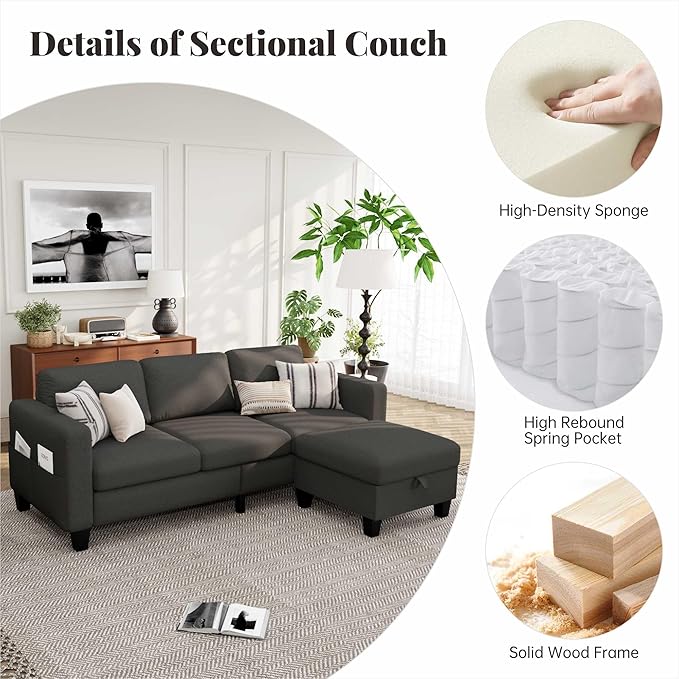 Small Couch, Couch in a Box, Small Sofa, Sofa for Living Room, Apartment, Dorm, Office