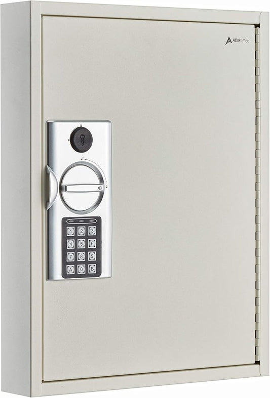 Adiroffice Key Holder Wall Mount - 60 Keys Lock Box with Code, Key Cabinet Wall Mount, Valet Parking Key Box, Car Dealer Key Cabinet - Space Saving Locking Key Box Wall Mount with Digital Lock