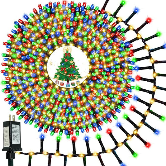2025 New Christmas Cluster Lights 800LED with Flowing Twinkling, Firecracker Fairy Lights with 15 Modes & Timer, Waterproof Christmas String Lights for Indoor Outdoor Xmas Tree Party Garden Multicolor
