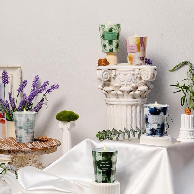 HomeLights Citrus Lavender Scented Candles | 6.7oz Soy Candles Scandinavian Minimalist Design Large Candle Jars | Ideal Candle Gifts for Events, Home Decor Stress, Relief & Relaxation