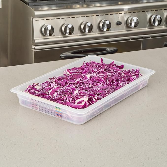 Restaurantware Food Storage Container 1 Pack of 20.7 x 12.6 x 2.5 Inches Plastic Stackable Storage Box White Reusable Label Container Dishwasher Safe For Restaurants And Kitchens