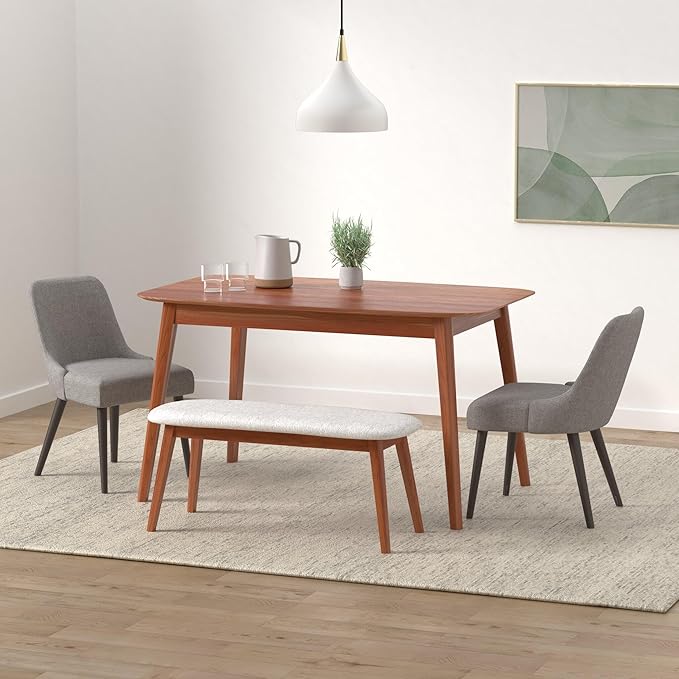 CHITA Mid-Century Modern Dining Chair, Upholstered Fabric Accent Chair,Set of 2, Fog