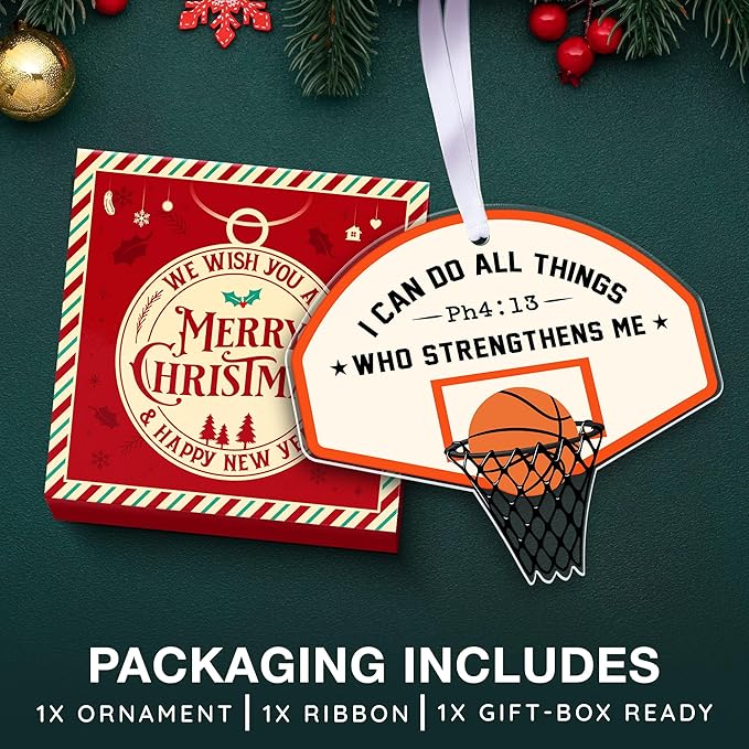 Basketball Ornament - Perfect for Christmas Tree and 2025 Collector's Edition, Unique Basketball Coach Tribute, Ideal Basketball Themed Christmas Ornaments for Sport Lovers