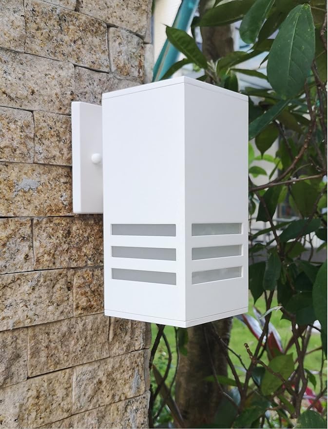 Outdoor Wall Lamp, Exterior Light Fixture - ETL Listed, Aluminum Anti-Rust Waterproof Wall Mount Rectangular Design – 1-Direction Up/Down Wall Lantern for Porch, Garage, Doorway or Patio