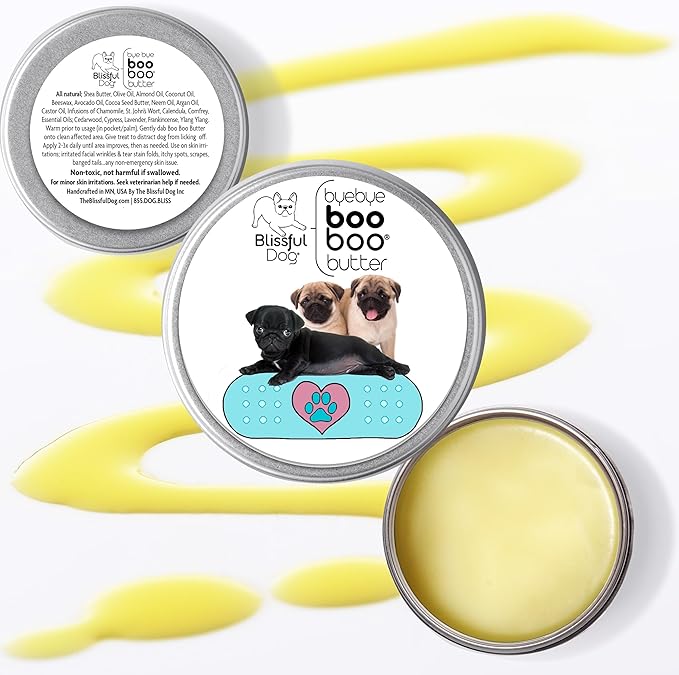 The Blissful Dog 8 oz TIN Pug Booboo Butter