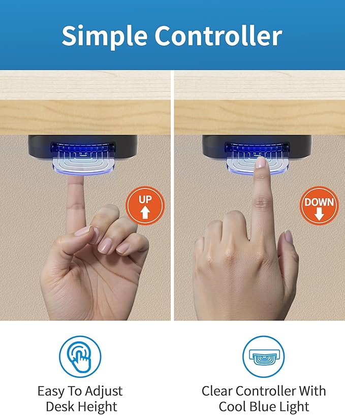 Okin Small Electric Standing Desk, 40" x 24" Whole Piece Height Adjustable Oak Sit to Stand Desk Computer Workstation for Home Office