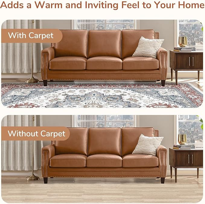 OPPODREAM Thin Throw Rugs 2x3, Small Washable Entryway Rugs 2 x 3 with Non Slip Backing, Low-Pile Faux Cashmere 2 x 3 Carpet, Red & Grey