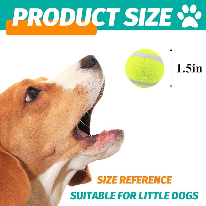 X-Small Dog Tennis Balls Dog Toys Ball 1.5" Pack of 12, Fit Ball Launchers