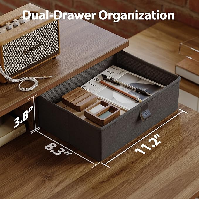 48 x 23 Inches Height Adjustable Electric Standing Desk with 2 Drawers, Stand Up Electric Desk Adjustable Height, Sit Stand Computer Gaming Table with Splice Board, Dark Walnut