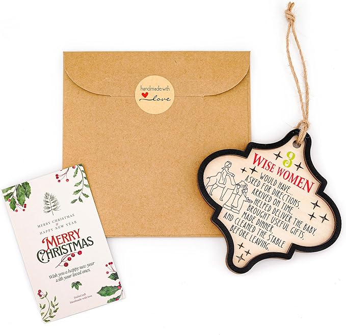 Nativity Ornaments for Tree, Christian Christmas Ornaments, Easter Basket Stuffers, Wooden Craft Ornament for Decorations, Windows, Classroom Gifts Wise Women, Christian Ornament (1, Diamond)