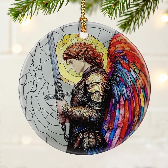 Archangel Michael Ornament | Christmas Ornaments, Christmas Tree Ornaments, Holiday Decor, Warrior Angel Decor | Religious Gifts, Christian Gifts | Faithful Gift, Spiritual Guardian Gift