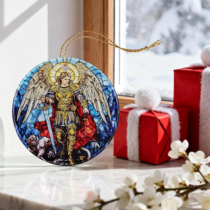 Archangel Michael Ornament | Christmas Ornaments, Christmas Tree Ornaments, Holiday Decor, Spiritual Protection Decor | Religious Gifts, Christian Gifts | Faithful Gift, Spiritual Guardian Gift