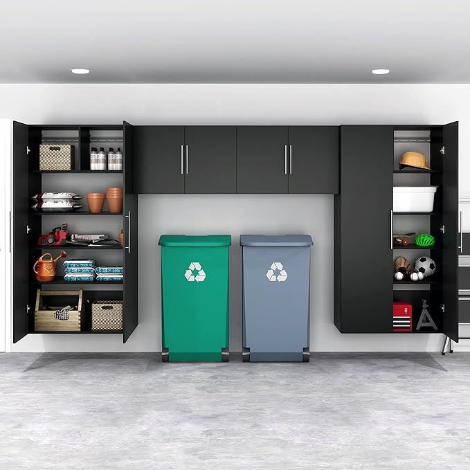 Prepac HangUps Large Storage Cabinet - Immaculate Black 36" Cabinet with Storage Shelves and Doors; Ideal for Bin and General Storage Solutions