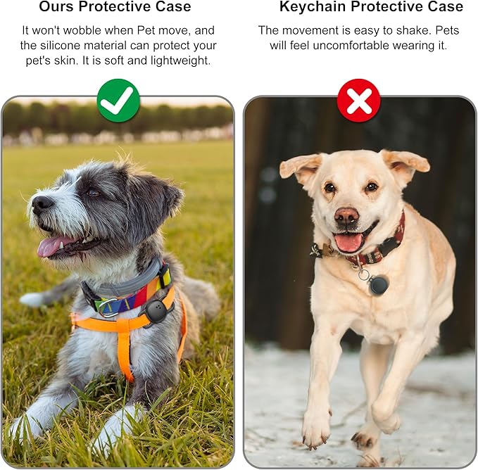 DDJ for Tile Life360 Sticker (2024) Tracker Cat Collar Case, 2-Pack Silicone Anti-Lost Protective Cover Tile Tracker Holder for Dog & Pet Collars, Ultra Durable, Easy Installation, Lightweight, Black